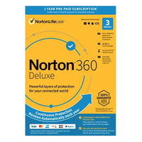Norton 360 Deluxe 2022 1 year 3 Devices 25 GB Cloud Storage Antivirus Spyware Malware