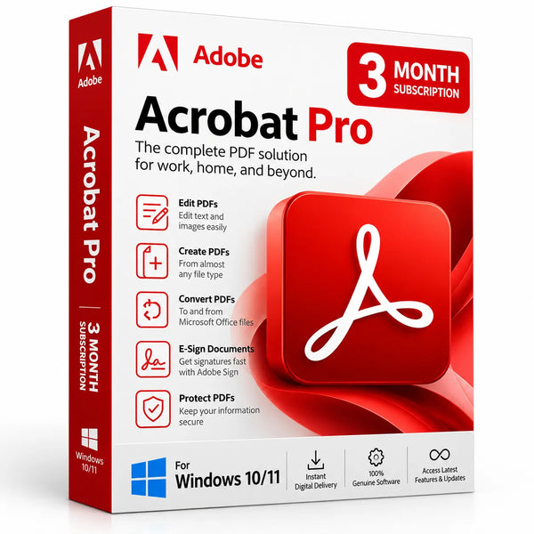 Adobe Acrobat Pro 3 Month Software Subscription