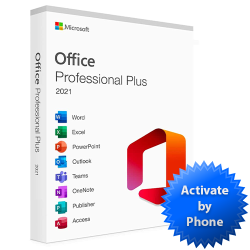 Microsoft Office 2021 Professional Plus | Lifetime | License Key | 1 PC | Phone Activation
